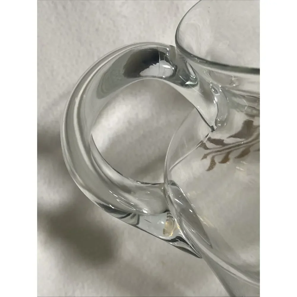 Vintage Gold Wreath 64oz Ice Lip Glass Pitcher